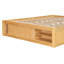 Structure de lit plateforme grand format avec 4 tiroirs de rangement et un casier de rangement au pied de lit, sans tête de lit, design moderne et peu encombrant - naturel-670374837