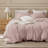 Bedsure 100% Washed Cotton Duvet Cover Queen Set - Minimalist Cotton Beding Set For All Season（set of 3）-106246591-125402759