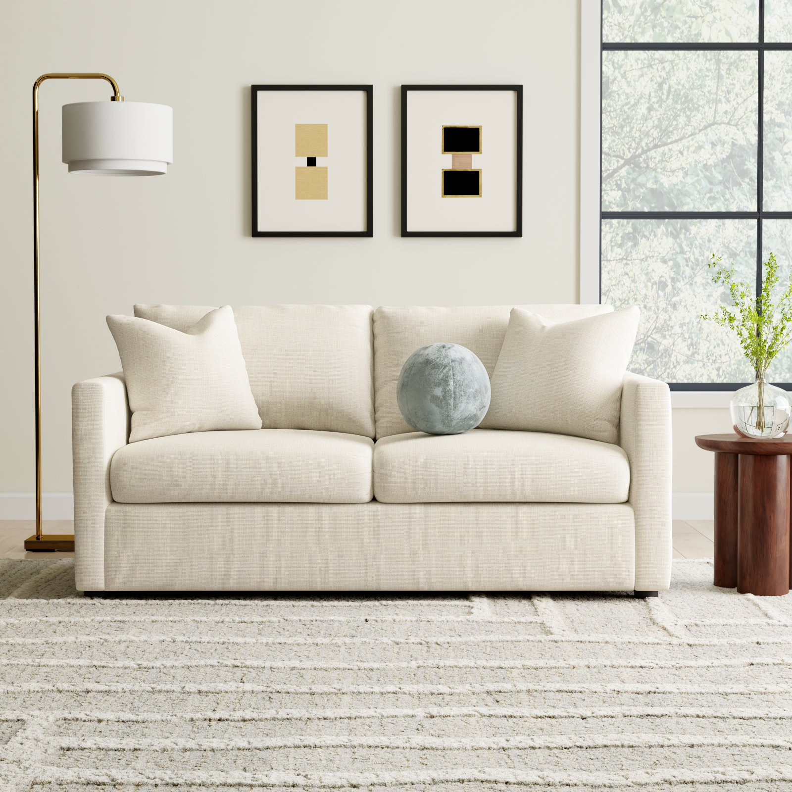 Godwin 67'' Upholstered Sofa, Conversation Pearl Basketweave