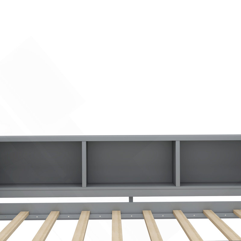 Functional Twin Daybed with Trundle, Storage Drawers, Side Shelves and Desk, Ideal for Space - Saving and Comfortable Living