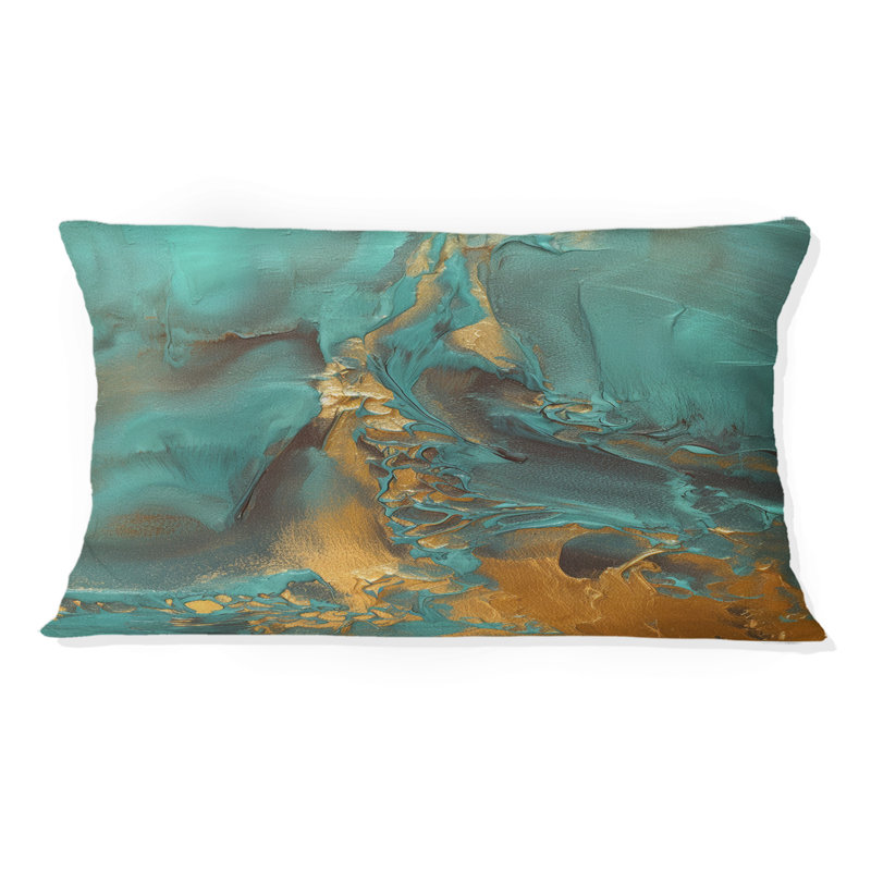 Coussin Whirling Waves II - Abstract Painted