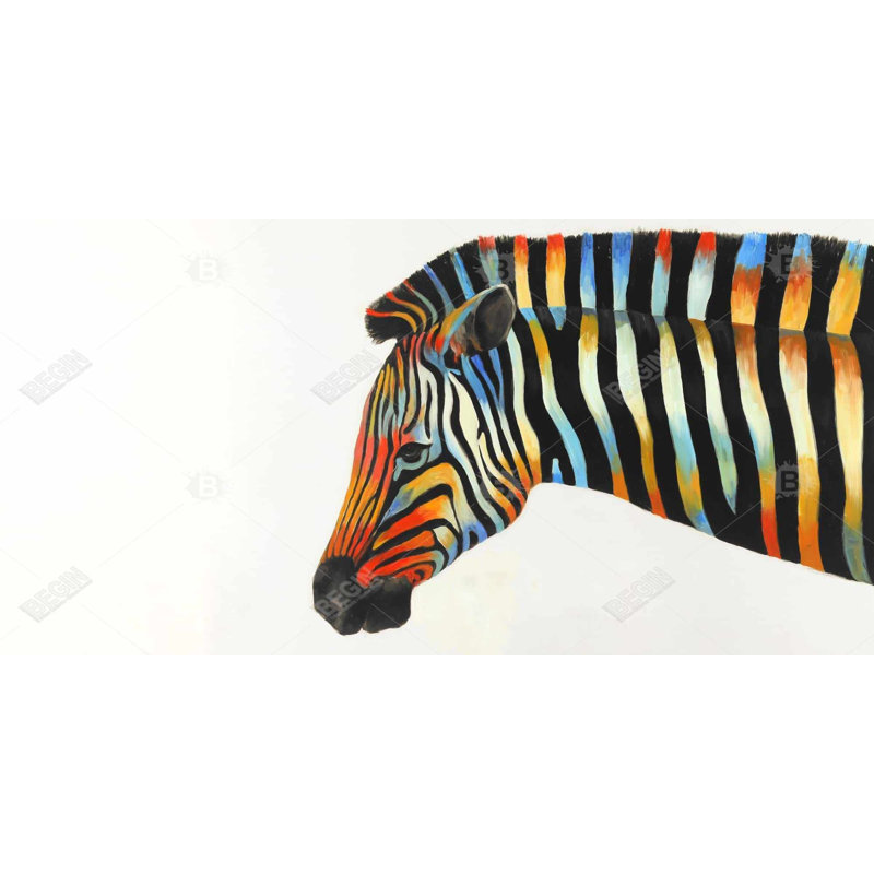 Colorful zebra - 15.75"x31.50" Desk mat