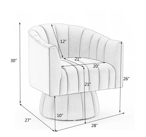 Silla barril giratoria tapizada Murrow