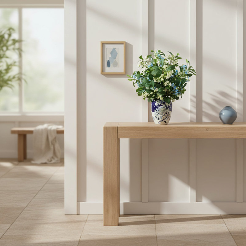 Budding Stems in Decorative Vase, Blue;White