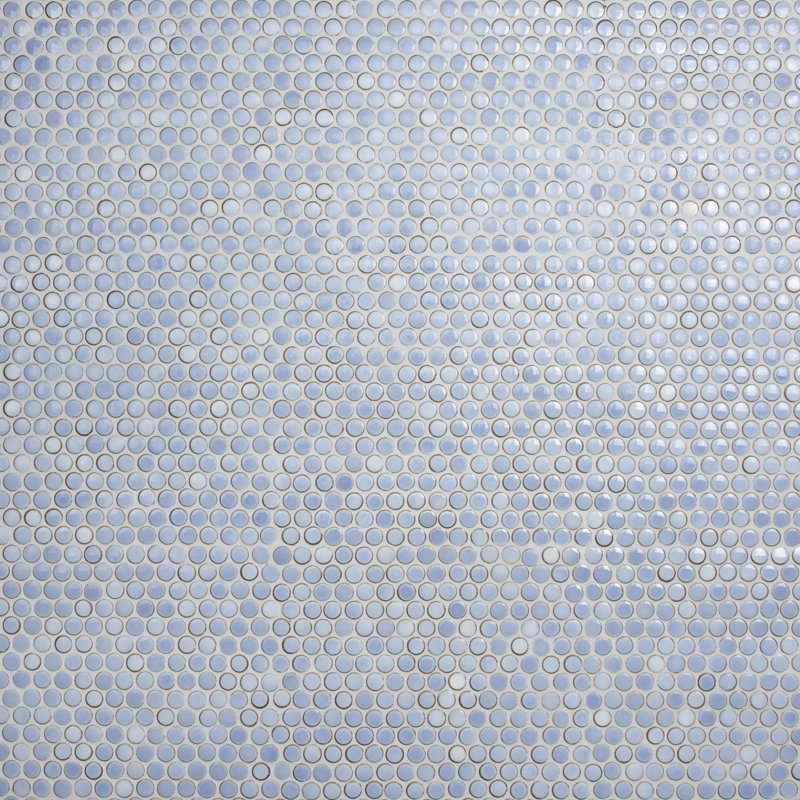 Hudson Penny Round .80" x .80" Porcelain Penny Round Mosaic Wall & Floor Tile, Frost Blue