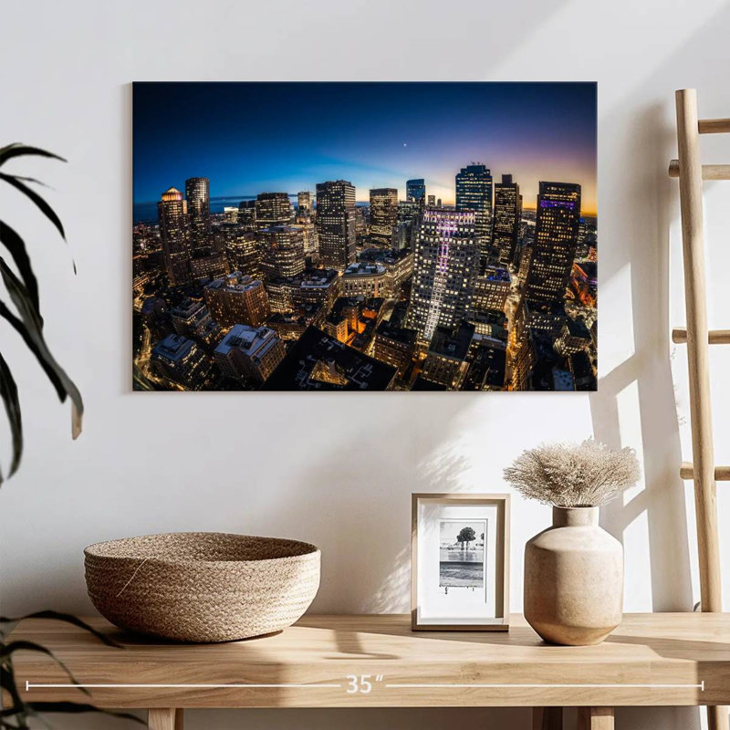 Blue Hour Boston Skyline, H 16 po x l 24 po
