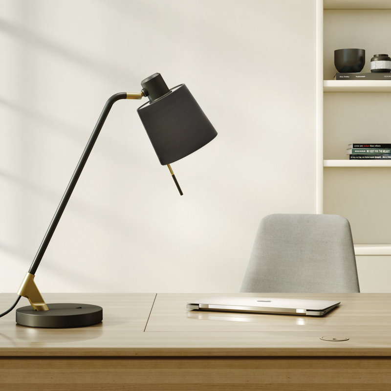 Edward Desk Lamp, Black, Polycotton