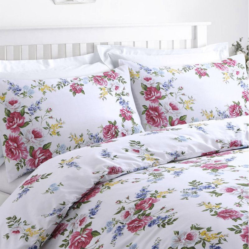 Amoya Floral Duvet Cover Set, 135 x 200 cm, Charcoal