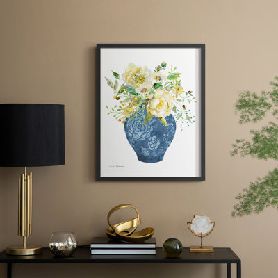 «Sunny Chinoiserie I», reproduction encadrée - bois massif