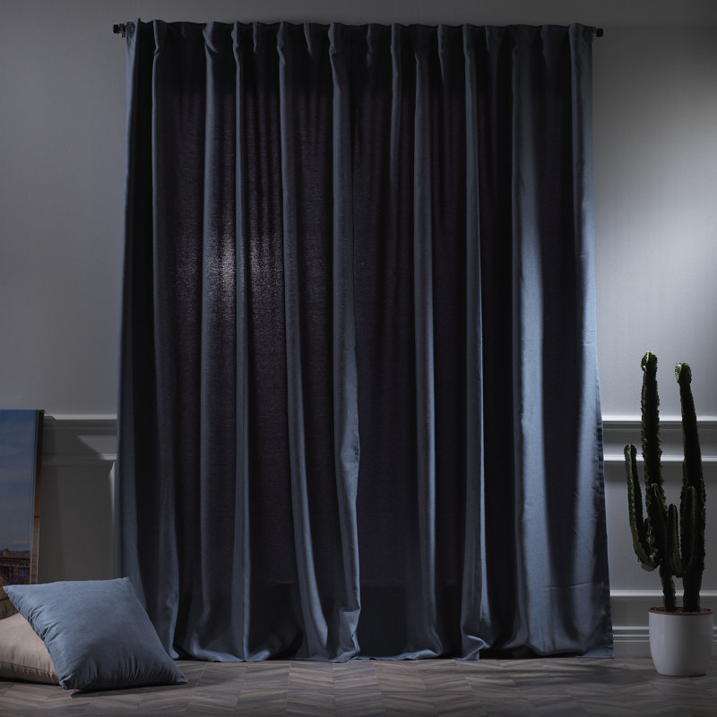 Decorative Room Darkening Curtain Panels, Sky Blue, 52'' W x 132'' L