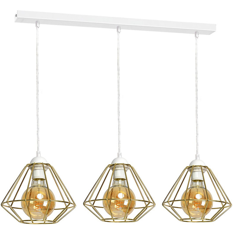 3 - Light Kitchen Island Pendant, White