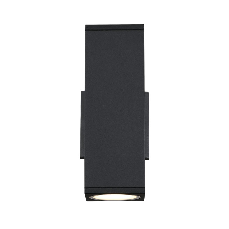 Nottawa Two-Light Dimmable LED Outdoor Wall Fixture, Up/Down Light with Color Temperature Selection - Black Fishish with Frosted Glass Panels