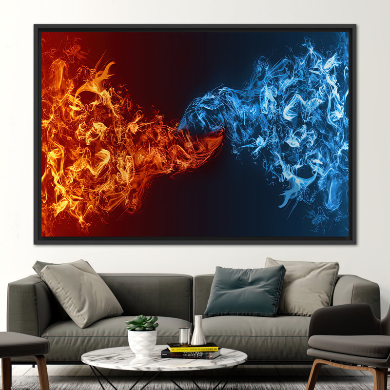 Print on Canvas, Framed Print without Mat, Black, 40 cm H x 60 cm W