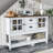 Entryway Table with 2 Drawers, 47" Farmhouse Console Tables with Charging Station, 2 Doors and Adjustable Shelf-933001487