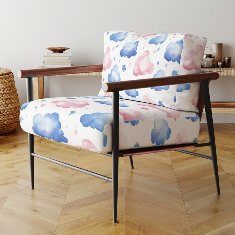 Fauteuil Teens Sky, Bras ronds bruns