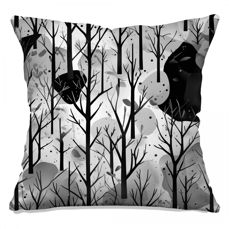 Coussins décoratifs noirs et blancs, 18 x 18 pouces
