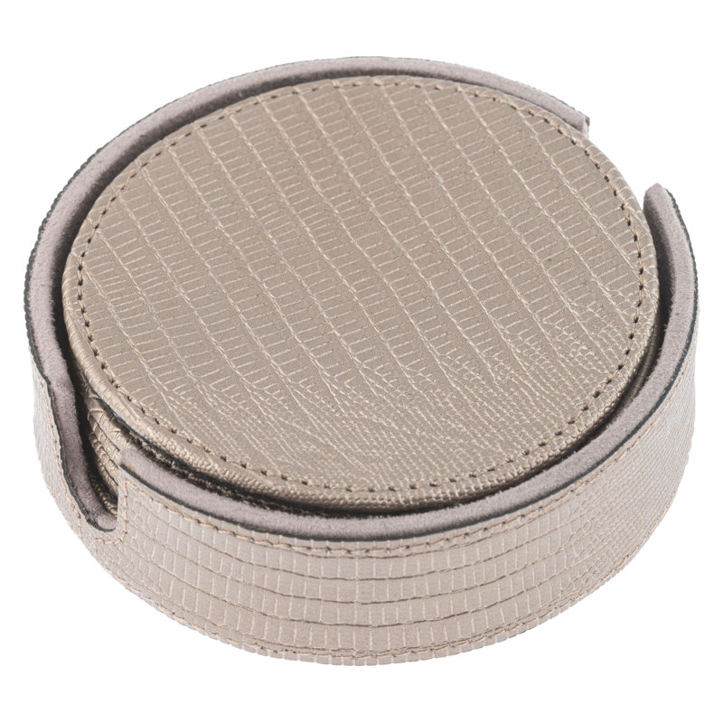 Sous-verres en similicuir avec support - Étain
