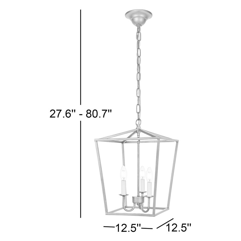 Finnick 3-Light Dimmable Metal Lantern Pendant, Black