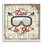 «Live To Ski Sport Goggles», poudre gris, ferme rustique, estampe numérique encadrée, art texturé par Jennifer Pugh