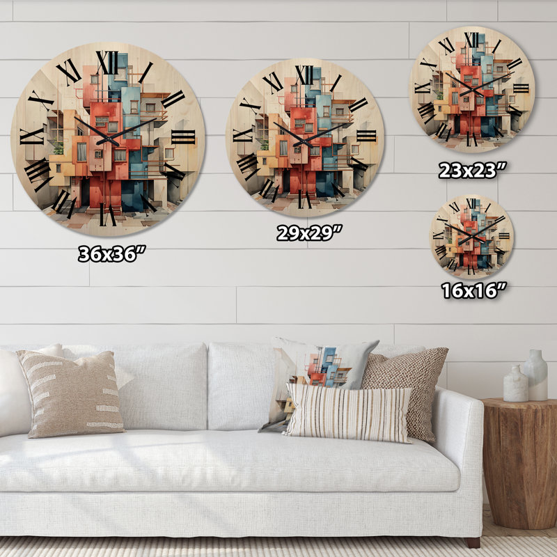 Horloge murale cubique City Street, Grand