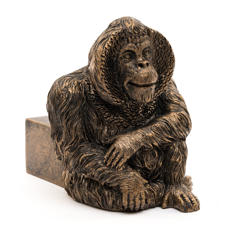 Orang-outan pieds de jardinière couleur bronze dans une boîte cadeau