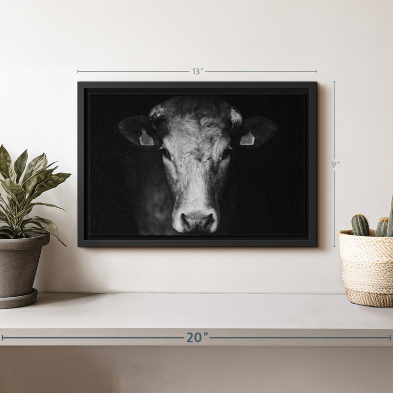 «Pondering Cow», reproduction sur toile, H 13 po x l 9 po