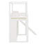 Lit mezzanine en bois avec garde-robe, tablettes de rangement, glissoire et DEL