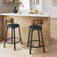 Vasagle, ensemble de 2 tabourets de petit déjeuner rembourrés en polyuréthane, tabourets de bar avec dossier et repose-pieds, assemblage simple, brun rustique et Ulbc069b81-112015887-115281364