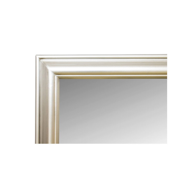 Johnstown Wood Flat Wall Mirror, Silver