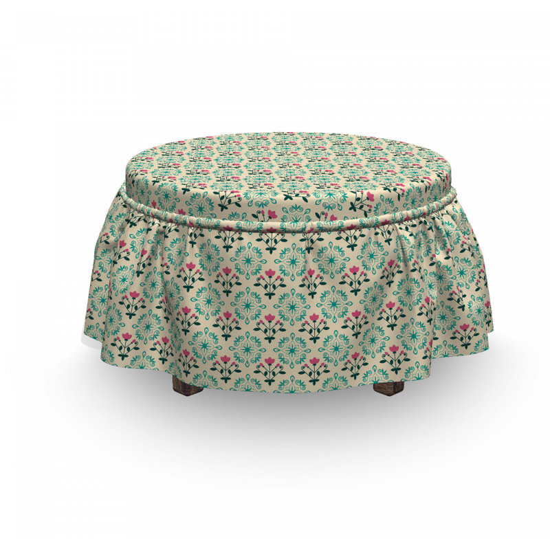 Housse pour repose-pieds oriental culture fleurs