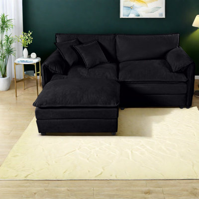 Canapés modulaires confortables en chenille, canapé en forme de L pour la maison et le bureau