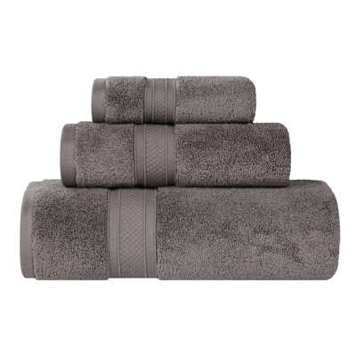 Menelaus Chevron Zero Twist Solid Cotton 3 Piece Bathroom Towel Set