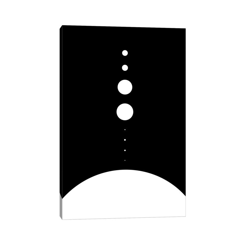 Planets To Scale I - Wrapped Canvas Painting, 20.32 cm H x 30.48 cm W