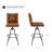 Jaibir Swivel 29.92" Upholstered Top Grain Leather Counter Bar Stools (Set of 2)-675157005