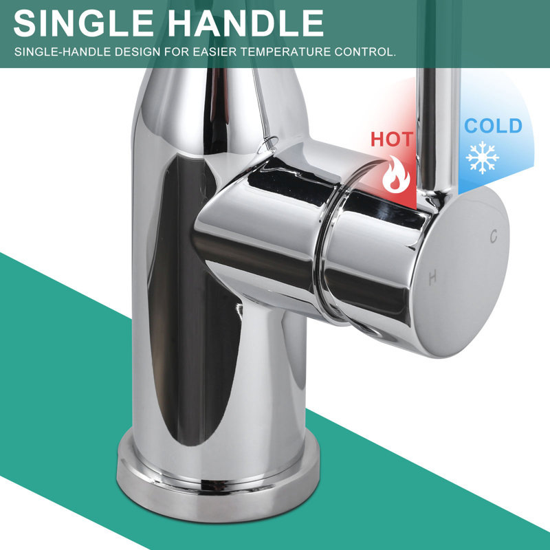 Polished Chrome Single Handle Deck Mounted Bar Faucet