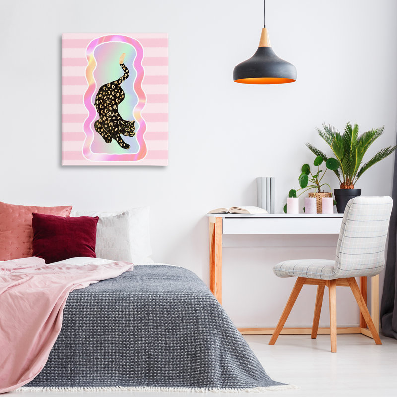 «Leopard & Pink Stripes» par Ziwei Li, H 20 po x l 16 po