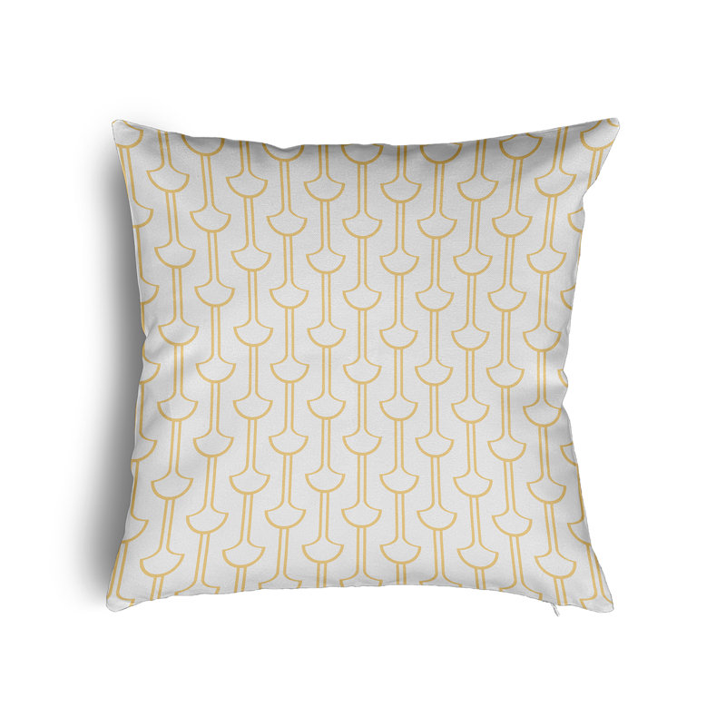 Modern Ginko Accent Pillow with Insert, 18"H x 18"W, Golden Haze