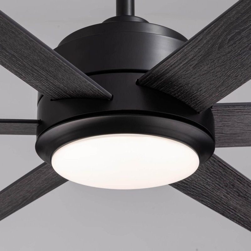 Ventilateur de plafond noir Edmunds avec lumières DEL, télécommande et moteur à courant continu réversible de 84 po