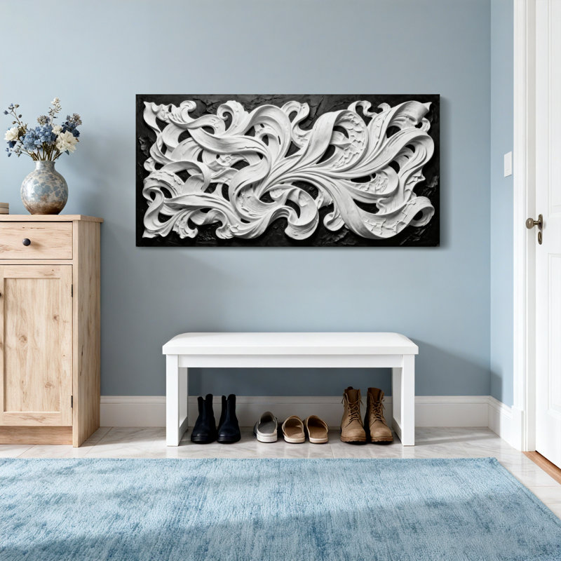 Style baroque à volutes tendance, H 16 po x l 32 po