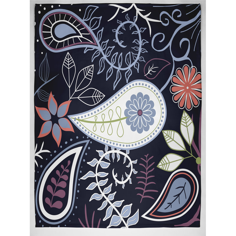 Perine Plain Weave / Muslin Throw Blanket, Navy