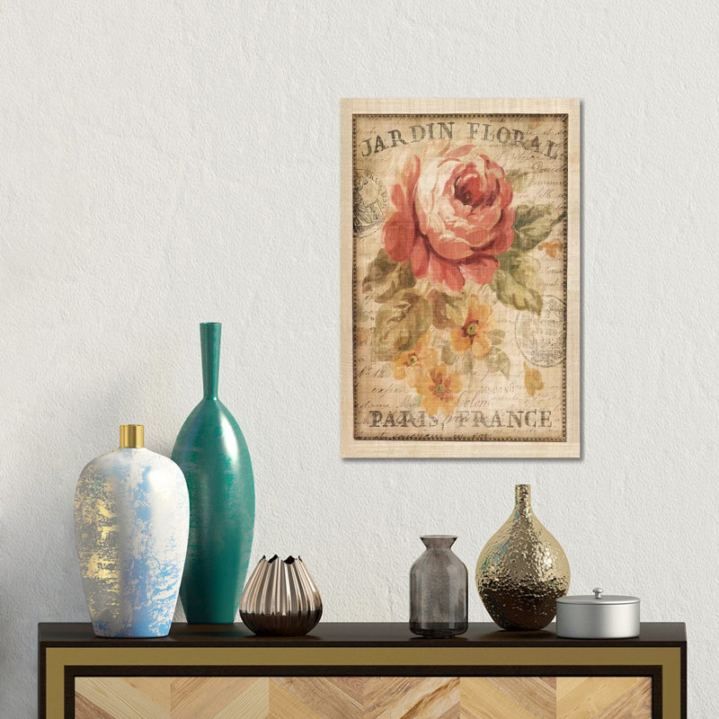 Parisian Flowers II by Danhui Nai - Gallery-Wrapped Canvas Giclée on Canvas, Wrapped Canvas, 30.48 cm H x 45.72 cm W