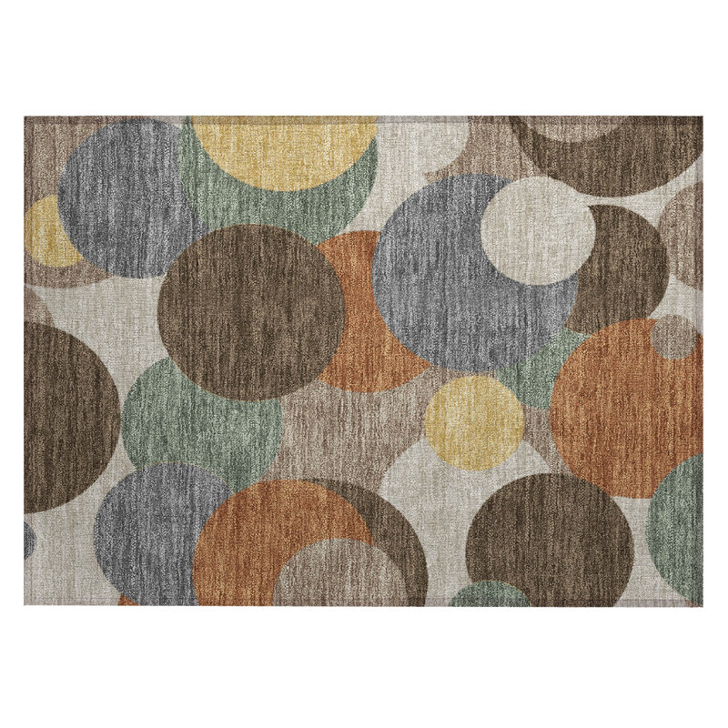 Tapis géométrique intérieur / extérieur lavable à la machine Chantille ACN2905, Chocolate, 2'6" x 3'10"