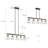 5-Light Black & Gold Linear Pendant with 4 Height Adjustable Rods for Kitchen Island