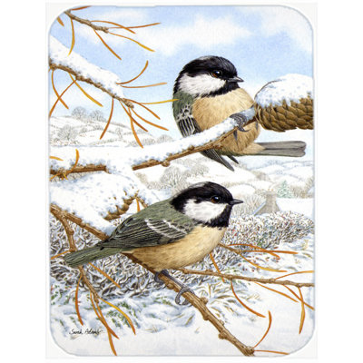 Caroline's Treasures Coal Tits Glass Cutting Board