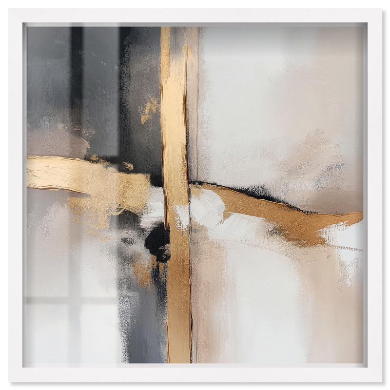 Décoration dorée élégante Golden Hour I par Art Remedy, H 21 po x l 21 po, Blanc