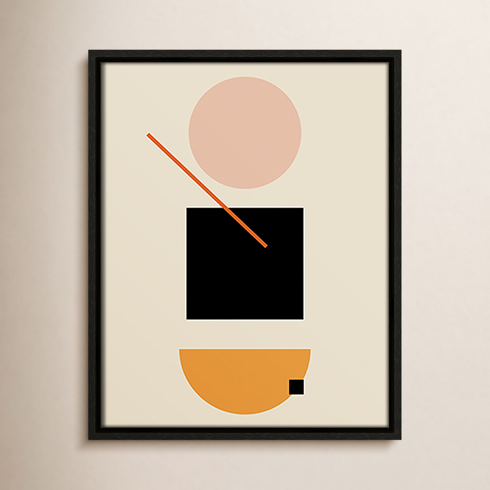 Simple Shapes Print, Espresso Framed, 15.5" H x 12.5" W x 2" D