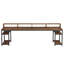 Bureau double 78 po pour deux personnes, poste de travail double pour ordinateur avec pieds en X élégants-50901538