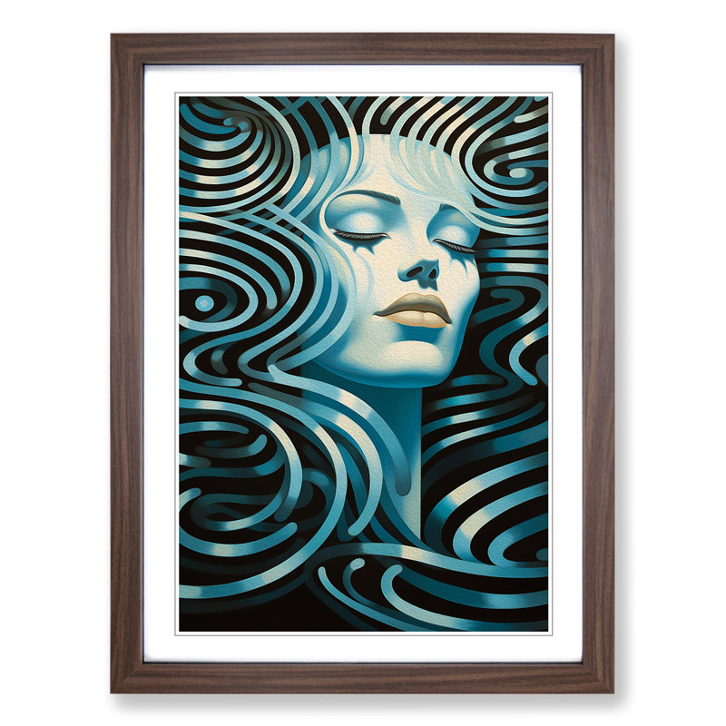 Single Picture Frame Print on Wood, Walnut Framed, 34cm H x 25cm W