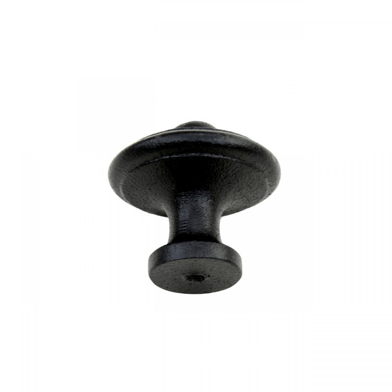 Benjamin Black Round Iron Cabinet Knob with Mounting Hardware