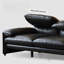 Canapé modulaire noir en cuir véritable-129104621